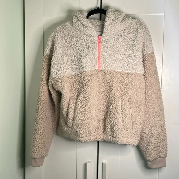 American Eagle Sherpa Quarter Zip Hoodie - Size Medium - Picture 1 of 8